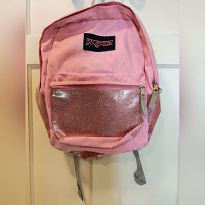 Pink Glitter Jansport Backpack